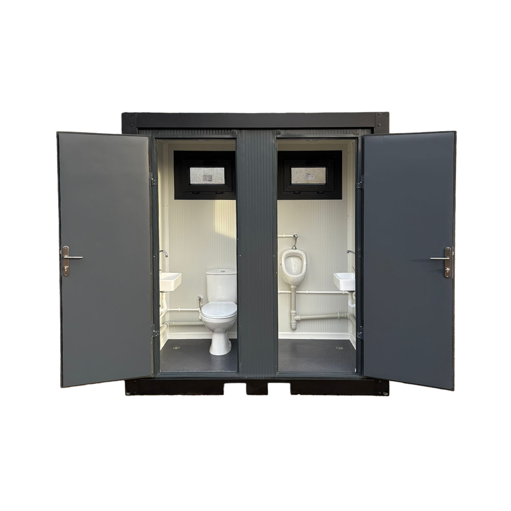 Buitenzijde van een toilet- en urinoirunit.