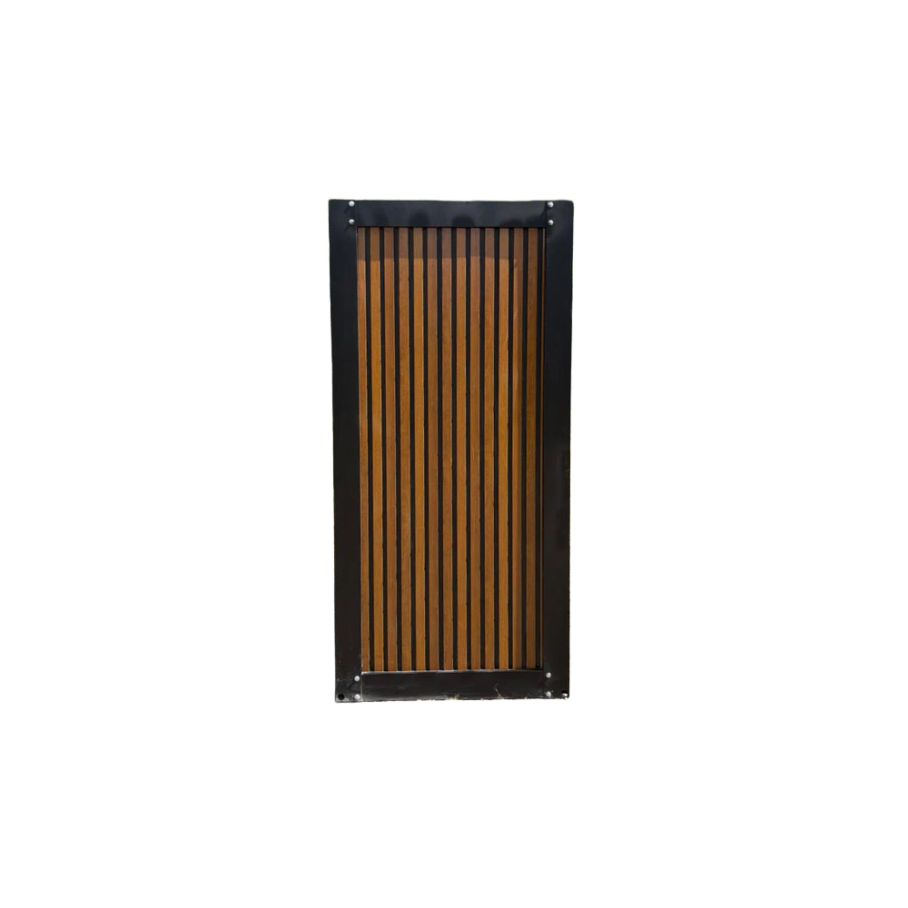 Interior side view of a portable bathroom unit.